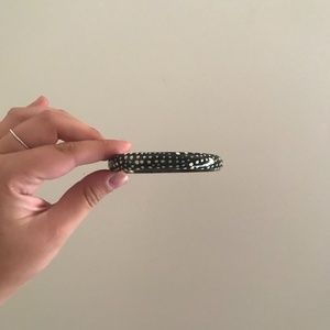 Black+White Hand Painted Wooden Bangle Bracelet